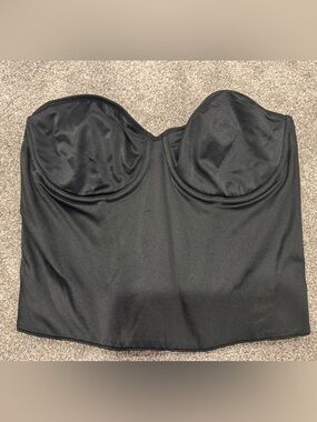 Lilyette Black Strapless Low Back Bustier